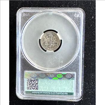 1946-D SILVER ROOSEVELT DIME COIN, CAC GRADED MS-65 IN THE SLAB