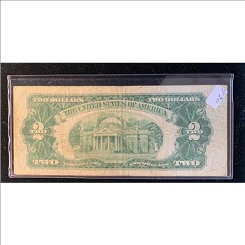 $2 DOLLAR SERIES 1928 F,  RED STAMP VERY GOOD CONDITION IN SLEVE