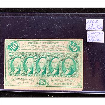 1862 US FRACTION CURRENCY FIRST ISSUE, RARE