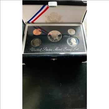 1994-S PREMIER SILVER US MINT PROOF SET, ORIG US MINT CASE, BOX, COA, GEM COIN SET