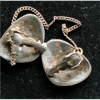 .925 STERLING SILVER DOUBLE PENDANT JEWELRY, VINTAGE NATIVE 