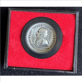 US MINT COMMEMORATIVE PEWTER MEDAL COIN, GENERAL HORATIO GATES, IN OGP, COA