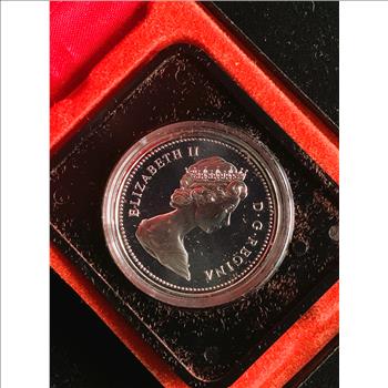 1874- 1974 100 YEAR COMMEMORATIVE CANADIAN SILVER PROOF COIN, WINNEPEG DOLLAR, IN ORIG CAPSULE, CASE, BOX