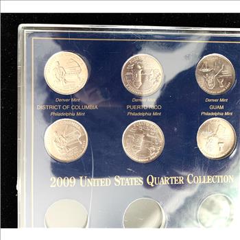 2009 US QUARTER COLLECTION (6 of 12 COINS) UNCIRCULATED IN ORIG PKG