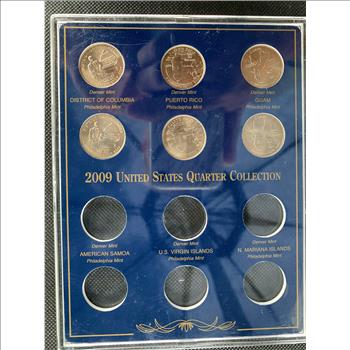 2009 US QUARTER COLLECTION (6 of 12 COINS)