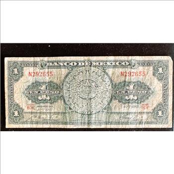 MEXICO 1967 SIRIE BDF, 1 UN PESOS, IN SLEVE