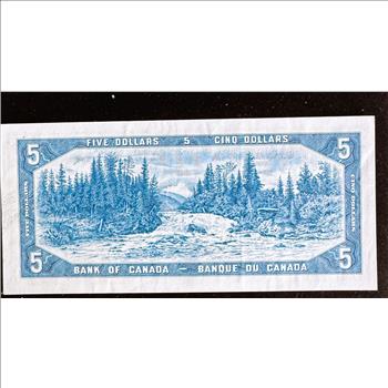 1954 SERIES OTTAWA CANADA $5 DOLLAR CURRENCY CRISP IN A SLEVE