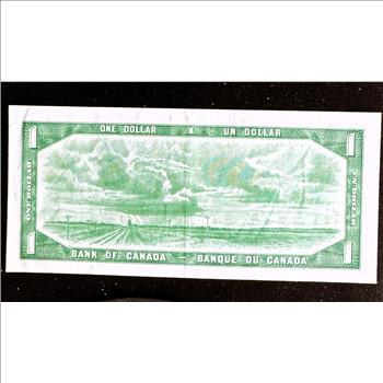1954 SERIES OTTAWA CANADA $1 DOLLAR DEVILS FACE UNCIRCULATED CURRENCY CRISP IN A SLEVE