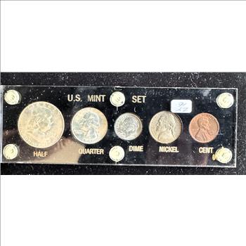1955 SILVER U.S MINT SET, 5 QUALITY COINS IN A HARD CASE