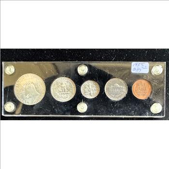 1955 SILVER U.S MINT SET, 5 QUALITY COINS IN A HARD CASE