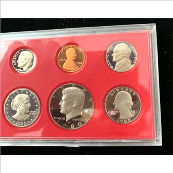 1980-S US PROOF SET IN ORIG GOV PKG (6) BRIGHT UNBLEMISHED COINS