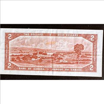 1954 SERIES OTTAWA CANADA $2 DOLLAR CURRENCY UNC CRISP IN A SLEVE