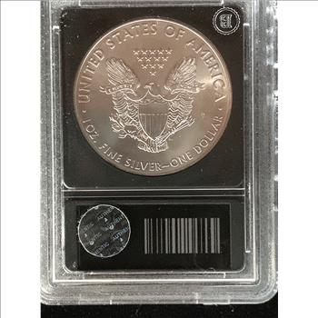 2020 AMERICAN EAGLE SILVER DOLLAR BRILLIANT UNCIRCULATED GRADED IN SLAB 1OZ FINE SILVER