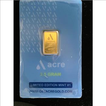 GOLD 2.5g 999.9 FINE GOLD BAR, LIMITED EDITION, BU IN ORIG PKG
