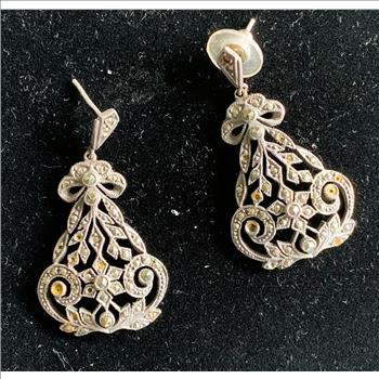 STERLING SILVER JEWELRY, EARRINGS, COUPLE OF STONES MISSING