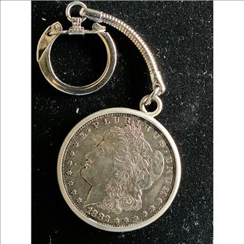 1882-S MORGAN SILVER DOLLAR IN KEY CHAIN HOLDER