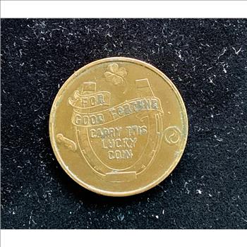 1928 VINTAGE MAGIC TOKEN, THURSTON THE MAGICIAN  BRONZE LUCKY COIN, UNC