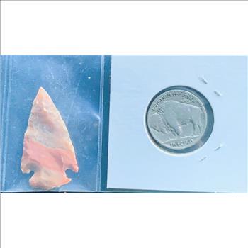 1934 BUFFALO NICKEL COIN WITH AN ARROWHEAD