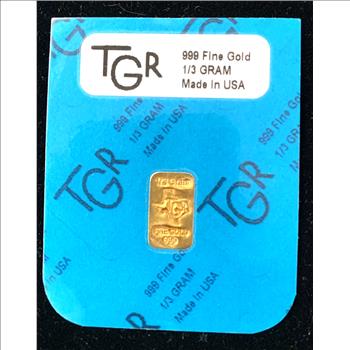 GOLD TEXAS .999 FINE GOLD 1/3 GRAM TGR IN ORIG PKG