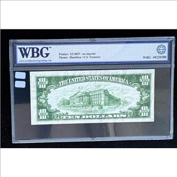 1928 SERIES GOLD CERTIFICATE $10 DOLLARS, WBG GRADED-35 VERY FINE CHOICE, GEM