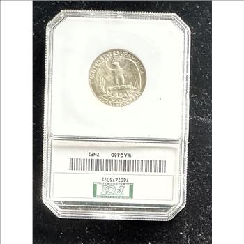 1948-D 25C SILVER PCI GRADED MS-62 90% WHITE COIN IN THE SLAB