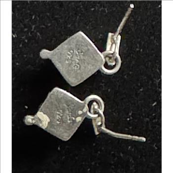 .925 STERLING SILVER VINTAGE, SIGNED SARDA  BALI DANGLING EARRINGS