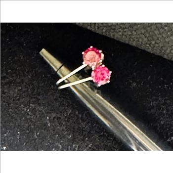 .925 STERLING SILVER VINTAGE CLIP-ON EARRINGS WITH COLORFUL GARNET STONES