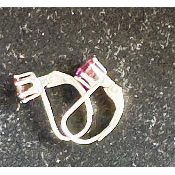 .925 STERLING SILVER VINTAGE CLIP-ON EARRINGS WITH COLORFUL GARNET STONES