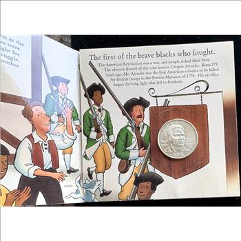 BLACK REVOLUTIONARY WAR PATRIOTS COMMEMORATIVE UNC SILVER $1 DOLLAR COIN, ORIG US MINT SEALED PKG, COA