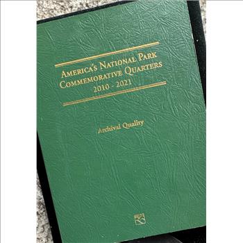2010-2021 AMERICA'S NATIONAL PARK COMMEMORATIVE QUARTERS COIN COLLECTION NEAR COMPLETE QUALITY COINS IN A LITTLETON BOOK