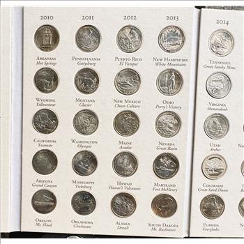 2010-2021 AMERICA'S NATIONAL PARK COMMEMORATIVE QUARTERS COIN COLLECTION NEAR COMPLETE QUALITY COINS IN A LITTLETON BOOK