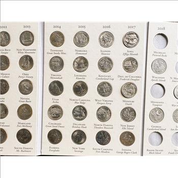 2010-2021 AMERICA'S NATIONAL PARK COMMEMORATIVE QUARTERS COIN COLLECTION NEAR COMPLETE QUALITY COINS IN A LITTLETON BOOK