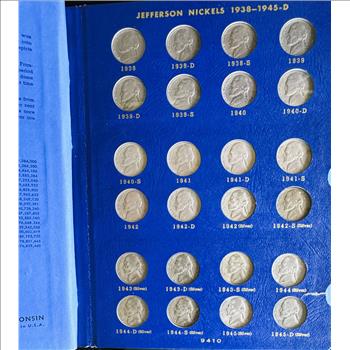 1938-1964 JEFFERSON NICKELS COMPLETE QUALITY COIN COLLECTION SET IN A NICE WHITMAN BOOK