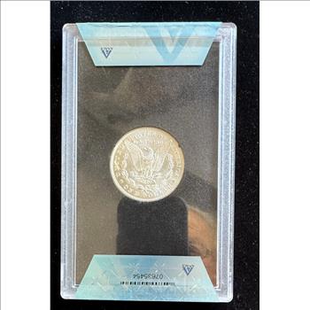 1882-CC MORGAN SILVER $1 DOLLAR COIN, ANACS GRADED VAM-2C3 MS-62 PLANCHET FLAW, IN ORIGINAL HARD CASE