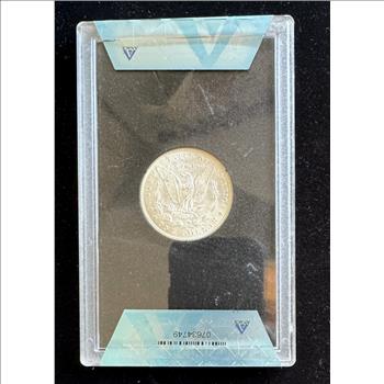 1884-CC MORGAN SILVER $1 DOLLAR COIN, ANACS GRADED VAM-4B MS-63, UNCIRCULATED IN ORIGINAL HARD CASE