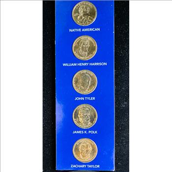 US PRESIDENTS BRILLIANT UNCIRCULATED COMMEMORATIVE GOLDEN  DOLLAR  COLLECTION (5) COINS