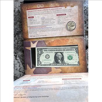 2019 NATIVE AMERICAN COIN AND CURRENCY SET WITH OGP & COA