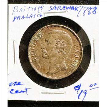 1888 BRITISH MALASIA ONE CENT SAEAWAK