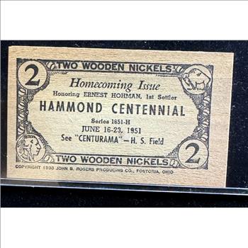 1951 RUSSELL KANSAS ONE WOODEN NICKEL PAPER CURRENCY COIN, PRAIRIESTA OF 51