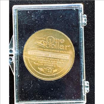 1962 SEATTLE WORLDS FAIR, 21 CENTURY TRADE DOLLAR, RARE CONDITION BU GEM COIN IN ORIG CASE