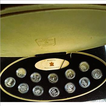 1999 .925 PROOF STERLING SILVER 12 PIECE CANADA MILLENNIUM COIN SET, ORIG CASE, COA, ABSOLUTE GEMS