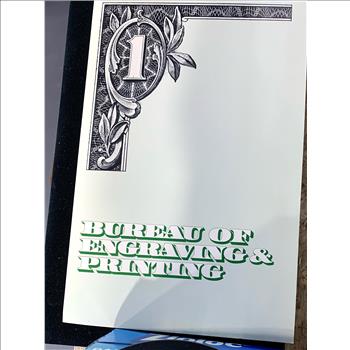 BUREAU OF ENGRAVING & PRINTING UNCUT (4) $1 CRISP UNC BILLS IN ORIG GOV PKG FIRST TWO & LAST TWO SERIAL NUMBERS ALL SAME