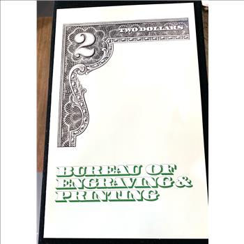 BUREAU OF ENGRAVING & PRINTING UNCUT (4) $2 CRISP UNC BILLS IN ORIG GOV PKG FIRST THREE & LAST THREE SERIAL NUMBERS ALL SAME