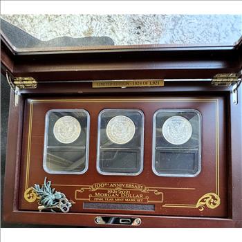MORGAN DOLLARS RARE COMPLETE FINAL YEAR MINT MARK SET LIMITED EDITION (SEE DESCRIPTION) GEM PKG AND CASE