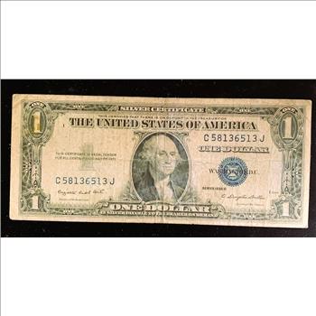 1935-G SERIES $1 SILVER CERTIFICATE NOTE IN THE SLEVE