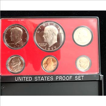 1977 UNITED STATES PROOF SET 6 COINS IN ORIG GOV PACKAGING