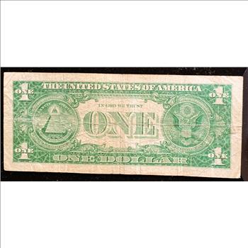 SILVER CERTIFICATE SERIES 1957 B , $1 DOLLAR NOTE,  BLUE SEAL, IN SLEVE
