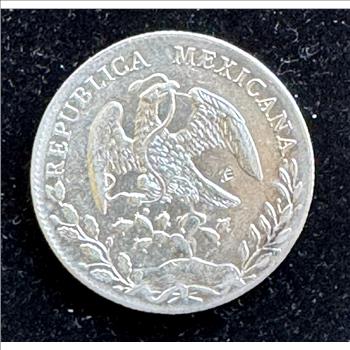1893 GO RS MEXICO SILVER 8 REALES CAP & RAYS, HIGH QUALITY COIN