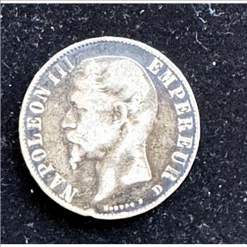 1856-D FRANCE SCARCE LARGE 5 FRANCS SILVER, LOTS OF DETAIL