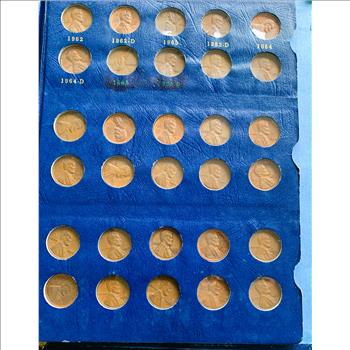 LINCOLN HEAD CENT COIN COLLECTION, 1941 BOOK ALMOST COMPLETE WITH EXTRA  PENNIES